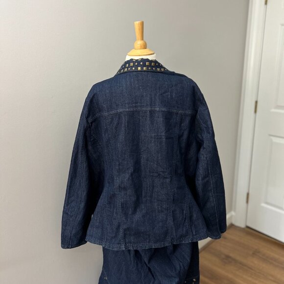 Catherine's Denim Studded Jacket Tulip Skirt Suit Sz 2X - Picture 15 of 15